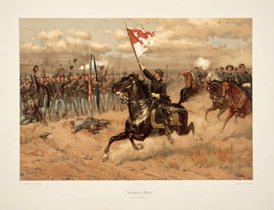 La cavalcata di Sheridan, pub. L Prang & Co., 1886 da Thure de Tulstrup